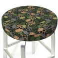 thumbnail image 3 of Haiem Camouflage Skulls Cushion Round Bar Chair Seat Cover Bar Chair Cushion Covers Elastic Washable Bar Chair Cover,Protects from Scratches and Stains-14 inch, 3 of 7