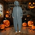 thumbnail image 2 of Moxiu Womens Halloween Onesie Pjs Half Zip One-piece Jumpsuits Romper Pajamas Funny Halloween Cosplay Costume for Women 2025 Dark Gray,L, 2 of 9