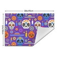 thumbnail image 3 of XMXT 1 Pcs Woven Placemats, Purple Colorful Skull Stain Resistant Anti-Skid Placemat for Kitchen Table, 12 x 18 inches, 3 of 6