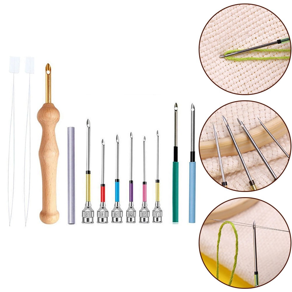 Craft with Ease Complete Embroidery Punch Needle Kit with Various Sizes
