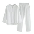 thumbnail image 4 of Bjutir Pajamas For Men Mens Cotton Sleepwear Long Sleeve Top & Bottom Pajama Set, 4 of 4