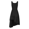 thumbnail image 4 of ATOGUTA Girls Fall Dress Sleeveless Crew Neck Casual Holiday High Low Hem Dresses Size 5T-14, Black, 4 of 6