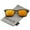 Black-Gold / Orange Mirror, variant on Unisex Super Flat Slim Temple Square Mirror Flat Lens Horn Rimmed Sunglasses 51mm (Black-Gold / Orange Mirror) - 51mm