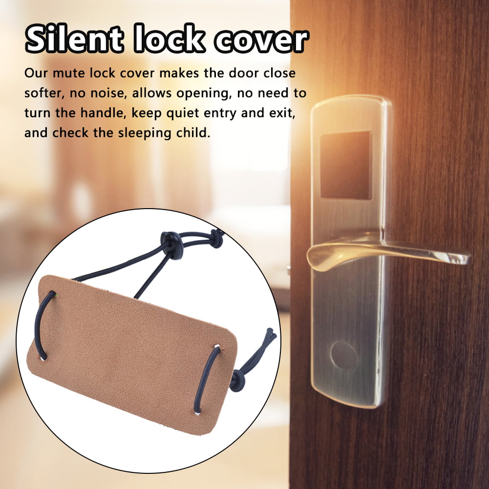 2 Pcs Silent Door Lock Mute Door Cover Household Long Handle Type Door Mute Lock Cover to Prevent Sound Suitable for Baby Light Sleeper