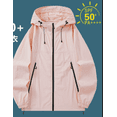 thumbnail image 6 of Karymi Womens Tops Zip‑Up Hooded Windbreaker Waterproof Jacket, Long Sleeve Adjustable Drawstring Hem Outdoor Coat with Zipper Pockets Rain Coats for Women, 6 of 6