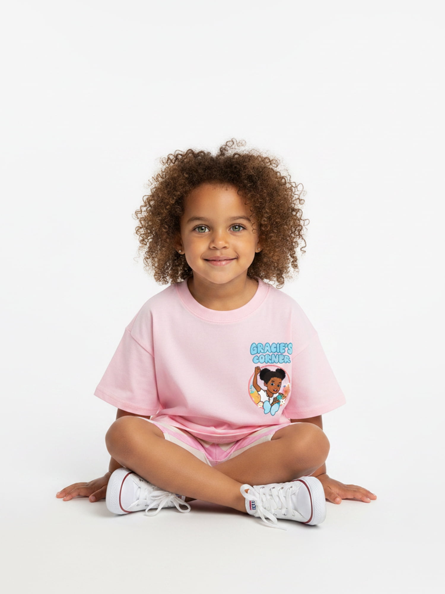 Gracie's Corner Toddler Girls Hearts Graphic Tee and Shorts Set, 2-Piece, Sizes 12M-5T