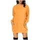 thumbnail image 1 of Vestido con capucha y manga larga para mujer: jersey liso con bolsillos, poliéster y spandex, tallas US 4-12, ropa informal para la oficina, 1 of 4