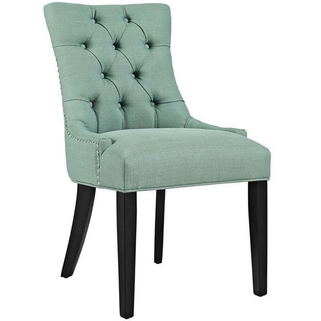 Modway Chaise de Salle à Manger en Tissu Capitonné Regent, Vert Laguna (Ensemble de 1)