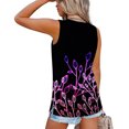 thumbnail image 3 of Gibobby Camiseta sin mangas con cuello en V y estampado de flores degradadas para mujer(Morado,CH), 3 of 5