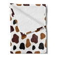 thumbnail image 2 of Cow Print Soft Flannel Fleece Throw Blanket, Cow Skin Animal Abstract Spots Milk Dalmatian Barnyard Camouflage Dots, Cozy Plush for Indoor and Outdoor Use, 70" x 90", White Brown Black, by Ambesonne, 2 of 5