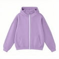 thumbnail image 4 of Chiccall Hoodies for Women Zip Up Long Sleeve Jacket Oversized Fall Winter Sweatshirts Tops with Pocket Purple S, 4 of 8