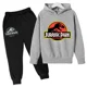thumbnail image 3 of Sudadera con capucha y pantalón de dinosaurio de dibujos animados para niños, sudadera con capucha Jurassic World Dominion, ropa para niños de 4 a 14 años, traje de manga larga para otoño, 3 of 5