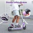 thumbnail image 2 of Electric Scooter for Kids Ages 6-14,200W Foldable E-Scooter with 3 Speeds (5/8/12 Mph),LED Display,Colorful Lights,Gift for Kid,Purple, 2 of 6