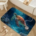 thumbnail image 2 of 1pc Sea Turtle in Coral Reef Absorbent Non-Slip Bathroom Thickened Flannel Rug Decor,Soft,Quick Drying,Suitable For Indoor/outdoor Use,Bathrooms,Bedrooms,Kitchens,Terrace,Laundry Rooms,16"x24", 2 of 9