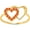Yellow, variant on 925 Sterling Silver 14K Rose Gold Plating Round Cut Gemstone Orange Sapphire Double Heart Shape Valentine's Day Special Engagement Ring For Women