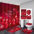 thumbnail image 1 of Valentine‘s Day 3D Digital Printing Shower Curtain 4-piece Set With Good Waterproof Effect (100% Polyester Fabric), 1 of 12
