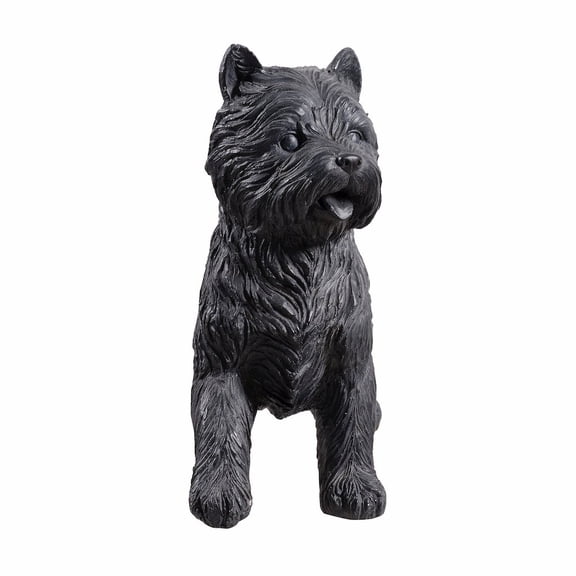 Hi-Line Gift Ltd. Cairn Terrier Statue Black Life Size Home Decor Garden Yard Statue