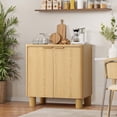 thumbnail image 5 of 28" Small Buffet Cabinet with Storage, Japandi Style Oak Compact Accent Cabinets with Rounded Edges for Living Room, Dining Room, or Entryway, 5 of 8