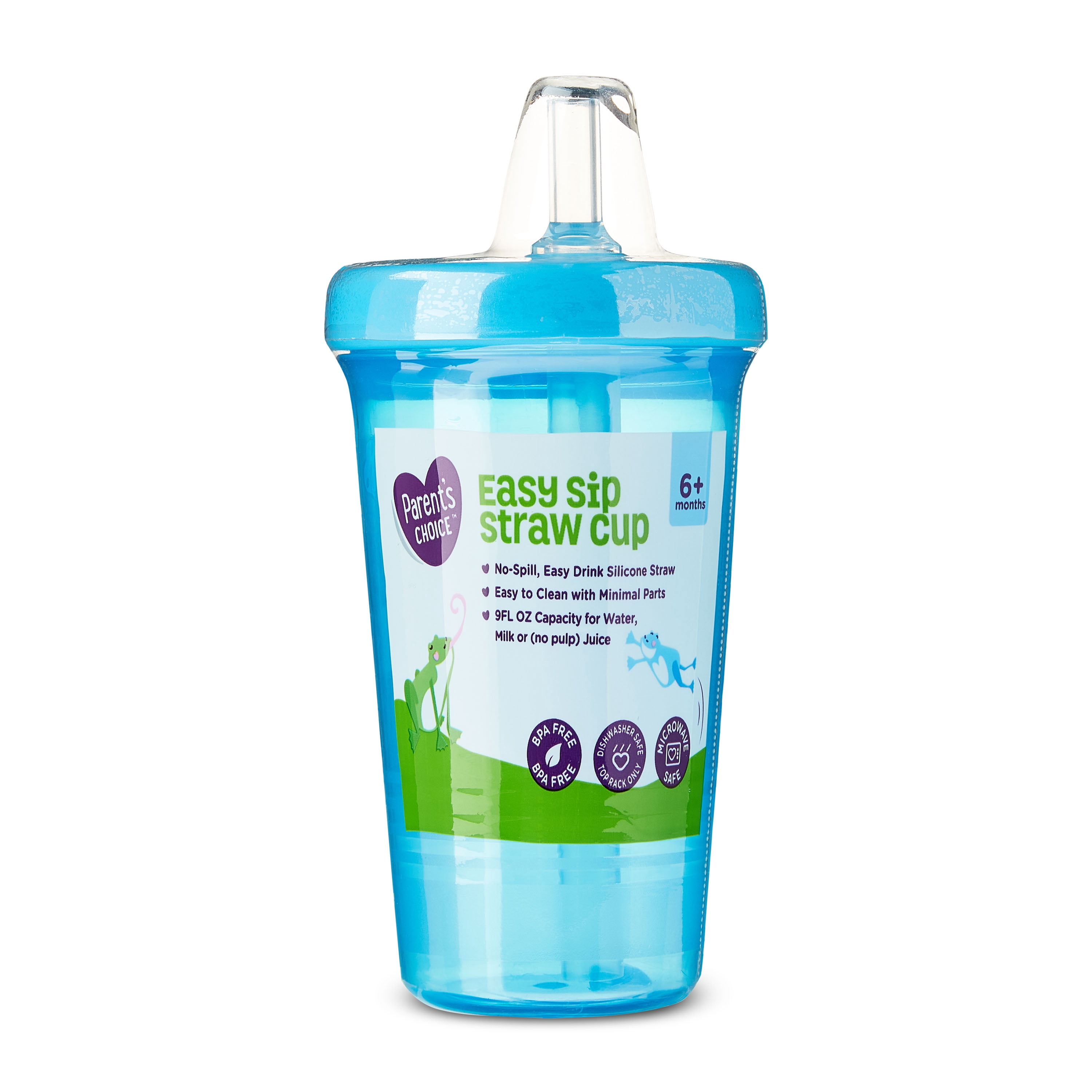 Parent's Choice Easy Sip Straw Cup 6 Months+, Blue, 9 fl oz, 1 Count, 6 Months+