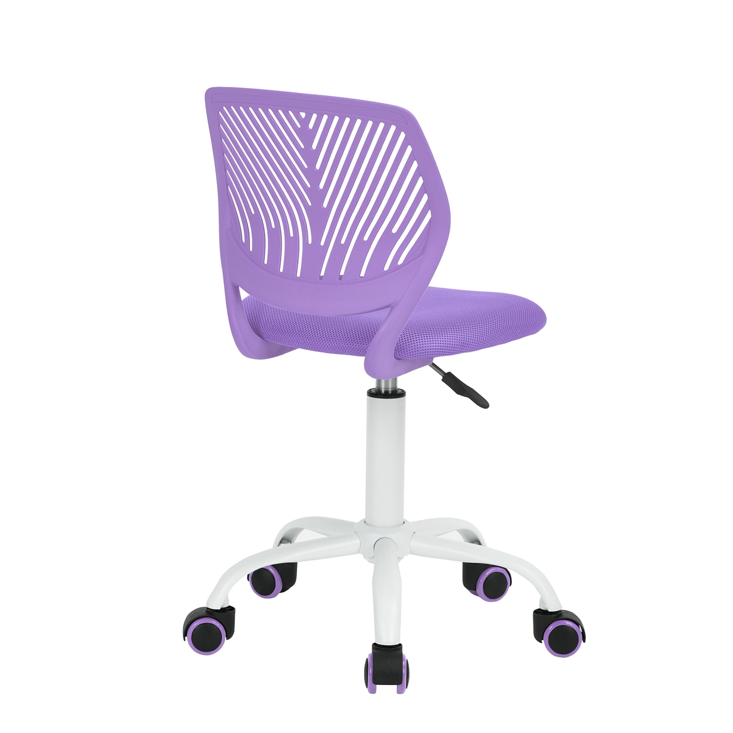 Adjustable Office Chair with Rolling Wheels, Ergonomic Desk Chair Rotating Seat and Comfortable Backrest for Home & Office, Purple
