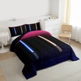 thumbnail image 3 of Manfei Gradient Light Bedding Comforter Set,Teens Colorful Neon Twin Comforter Sets,Blue Orange Black Bedding Set For Boys Kids,Microfiber Bedroom Decor Reversible,2pcs, 3 of 8