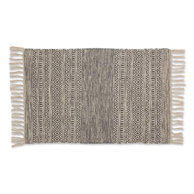 Design Imports CAMZ12646 2 x 3 ft. Hand-Loomed Rug, Gray Textured Dobby