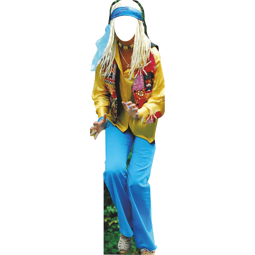 SS11136 Groovy 60s 70s Hippie Woman Stand In Cardboard Cutout Standee Standup