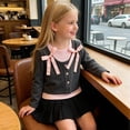 thumbnail image 6 of Gamivast Casual V Neck Blouses for Girls Kids Embroidery Lace Trim Scalloped Hem Shirts Summer Flowy Tunic Tops Loose Fit Lightweight Back To School Everyday Wear Gray 9-10Years, 6 of 8