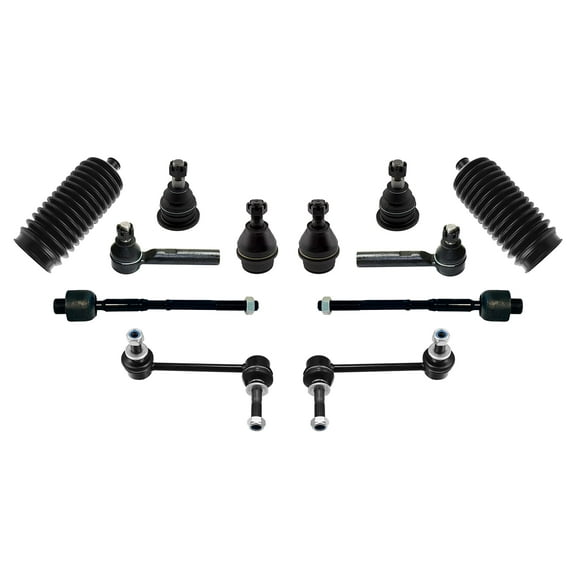 12 Pc Front Suspension Kit Upper & Lower Ball Joints, Sway Bar End Links, Outer & Inner Tie Rod Ends   Bellow Boots Fits Lexus GX470 2003/GX470/Toyota 4Runner