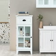 thumbnail image 2 of LuxenHome White MDF Wood Slim Bathroom Storage Cabinet and End Table, 2 of 6