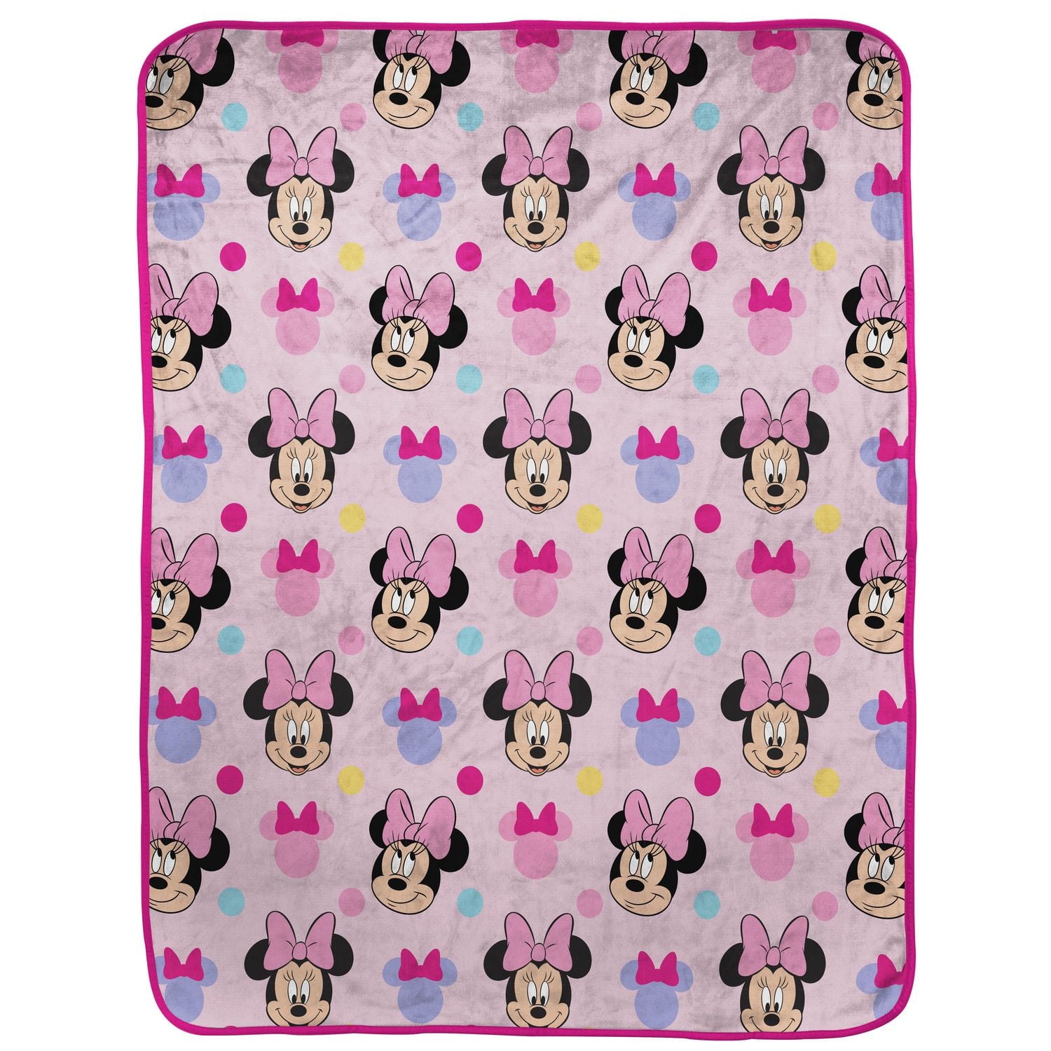 Minnie Mouse Jeté en Molleton Toucher Soie pour Enfants, 100 % Polyester 101,6 x 127 cm