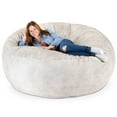 thumbnail image 5 of Jaxx  Gigantic Mega Saxx Bean Bag Chair and Lounger For Adults Padded Microvelvet - Beige Large, 5 of 5