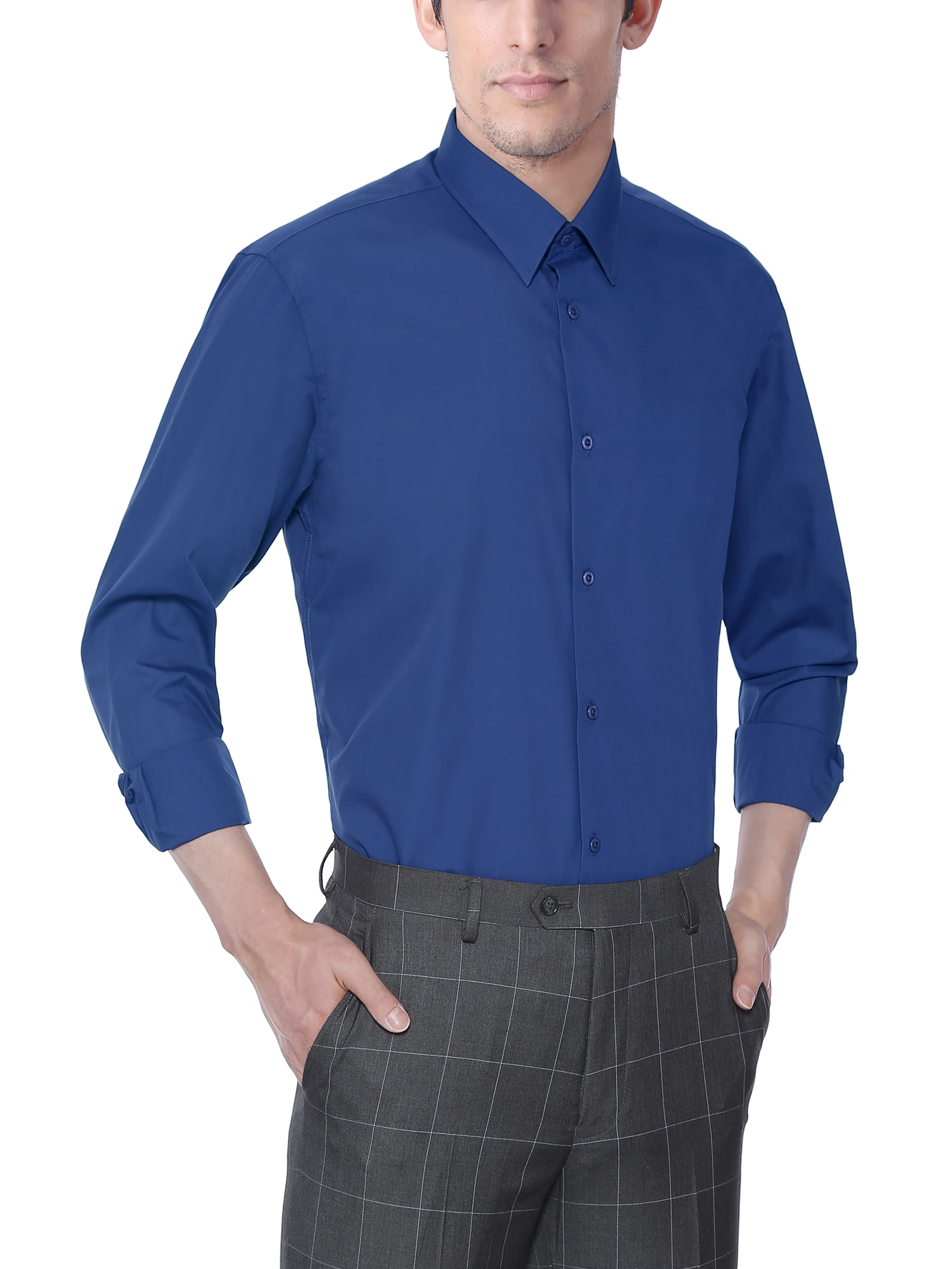 Men's Long Sleeve Royal Blue Slim Fit 
