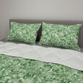 thumbnail image 2 of Tropical Comforter & Sham Bedding Set, Exotic Palm Leaves Tropical Beach Side Plant Botanic Ornamental, 3 pcs Duvet Set Microfiber Filling Quilt, 5 Sizes, Green Pale Green, by Ambesonne, 2 of 4