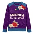 thumbnail image 4 of MEICHEN Women's 250th Anniversary Embroidered Denim Patchwork Round Neck Sweatshirt 250th Anniversary Sweatshirt Patriotic Sweatshirt, 4 of 4