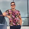 thumbnail image 4 of Balery Rose Flowers Camisa Polo de Hombre con Estampado, de Manga Corta y Tejido Medio, Camisa Tipo Golf Polo-Small, 4 of 6