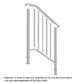 thumbnail image 5 of Handrails for Outdoor Steps, Metal Handrail Fits 2 Steps, Stair Railing with Installation Kit, Transitional Handrail for Concrete Steps, Wooden Stairs, White, 5 of 8