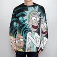 thumbnail image 4 of Rick And Morty Sweater Long Sleeve Round Neck Pullover Jumper Fall Winter Clothes Print Tops Blouse XL, 4 of 6