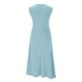 thumbnail image 5 of Women's Elegant Solid Color Sleeveless Cocktail Dresses Casual Basic Asymmetric Hem Dresses Semi Formal A Line Dresses, 5 of 6