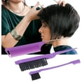 thumbnail image 3 of 3Pcs Slick Back Hair Set Set, Teasing Hair Brush Back With Comb Brush Kit Include 1 X Hair Dye Brush, 1 X Hair Comb Oil and 1 X Rat Tail Comb for Hair Picking, Parting, Braiding, 3 of 5