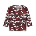 thumbnail image 4 of FamilyThread Girls' Camouflage 3/4 Sleeve Round Neck Top Casual Tee For 3-12 Y, 4 of 6