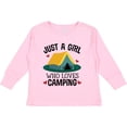 thumbnail image 3 of Inktastic Just a Girl Who Loves Camping Girls Long Sleeve Toddler T-Shirt, 3 of 5