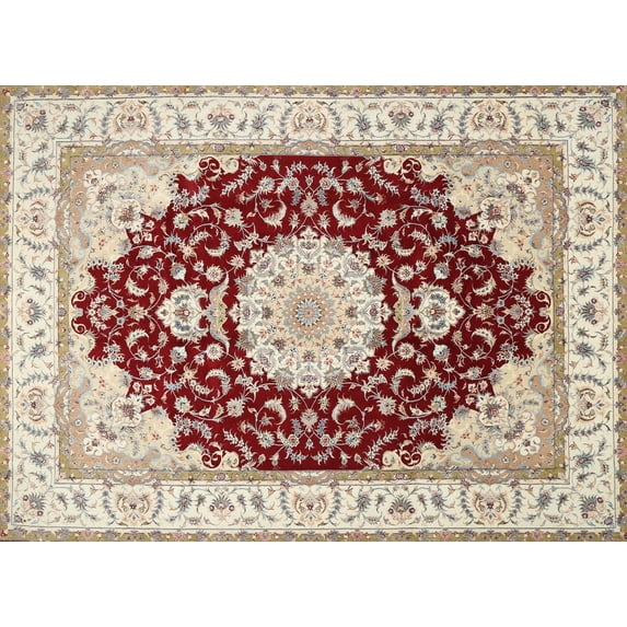 Ahgly Company Indoor Rectangle Traditional Desert Sand Beige Medallion Area Rugs, 4' x 6'