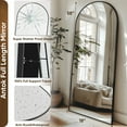 thumbnail image 5 of Antok 58.1"x18" Arched Full Length Mirror with Stand Aluminum Frame for Bedroom Living Room Black, 5 of 7