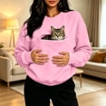 thumbnail image 2 of UDAUDU Womens Pet Pouch Hoodies with Pockets Oversized Pet Hoodies Casual Lightweight Dog Pouch Fall Winter Hooded Sweatshirt Pink L, 2 of 5