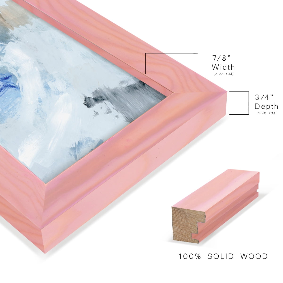 Welle I - Framed Print w/glass - Sunset Pink
