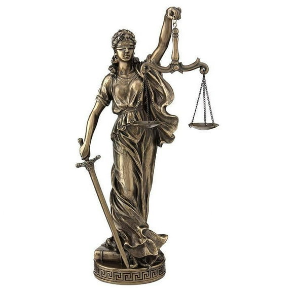 La Justicia with Scale in Left Hand - Myth & Legend Sculpture by Xoticbrands - Veronese Size (Small)