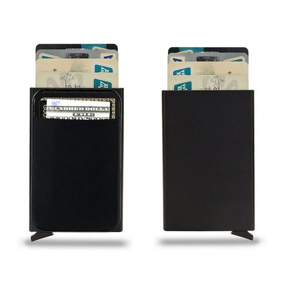 Pop Up Wallet, Slim Minimalist Credit Card Holder For Men and Women RFID Blocking Mini Metal Case