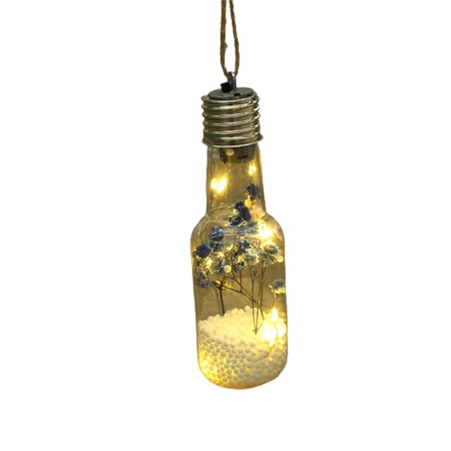 Christmas Tree Decorations Hanging LED Light Bulb Ornament 13 cm x 4.5 cm Clear Acrylonitrile Butadiene Styrene Bottle-Style Pendant