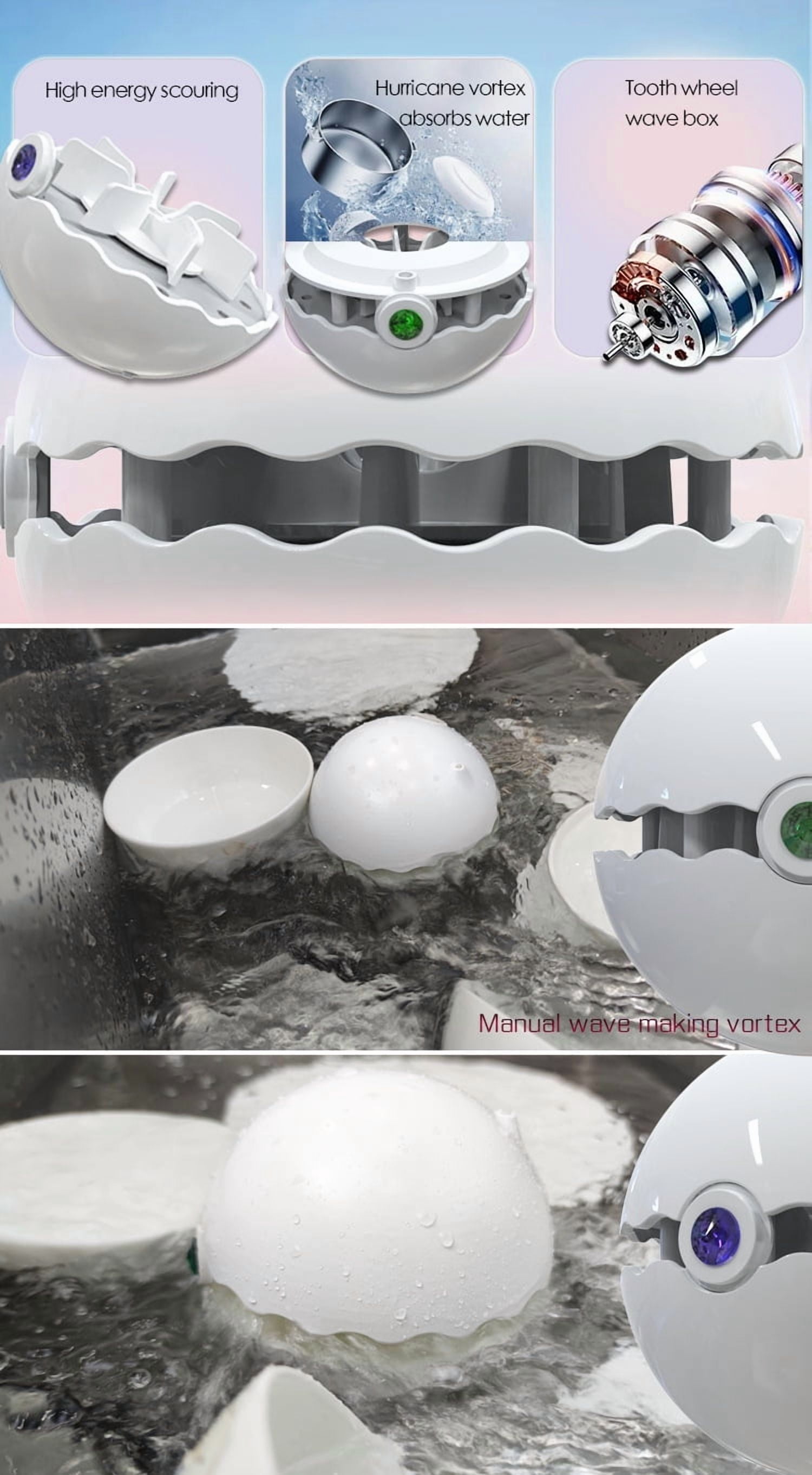 Portable Ultrasonic Dishwasher, Mini Countertop Dishwashing Machine for Sinks, A Compact and Water-Saving Solution for Apartments, RVs, and Camping